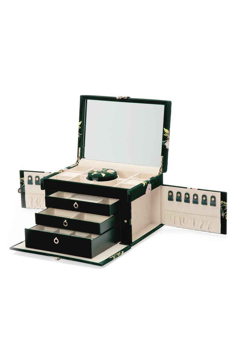 WOLF Zoe Large Jewelry Box, Alternate, color, Forest Green