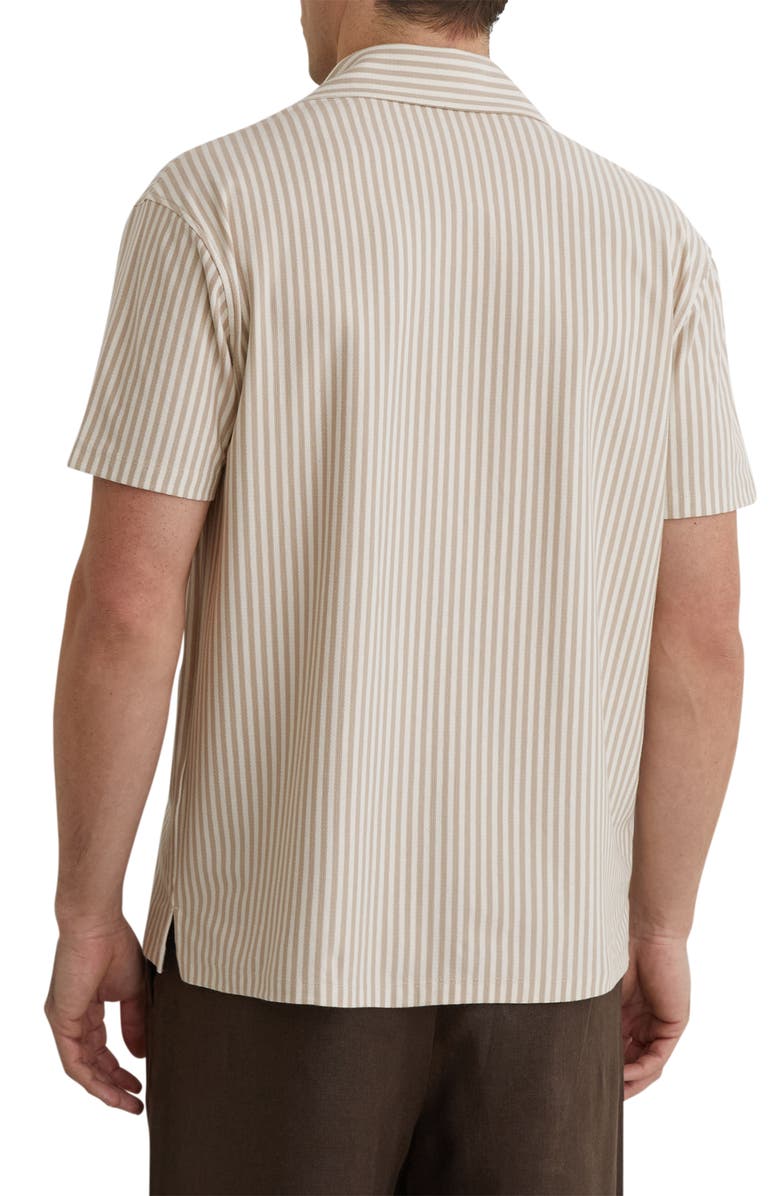 Reiss Aurelia Stripe Cotton Blend Camp Shirt, Alternate, color,