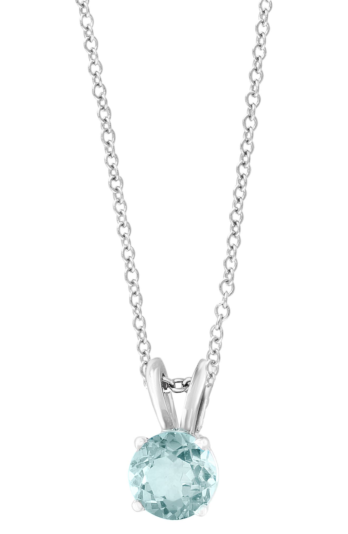 EFFY 14K White Gold Aquamarine Pendant Necklace