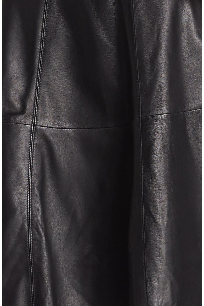 Back Zip Leather & Ponte Dress, Alternate, color, BLACK