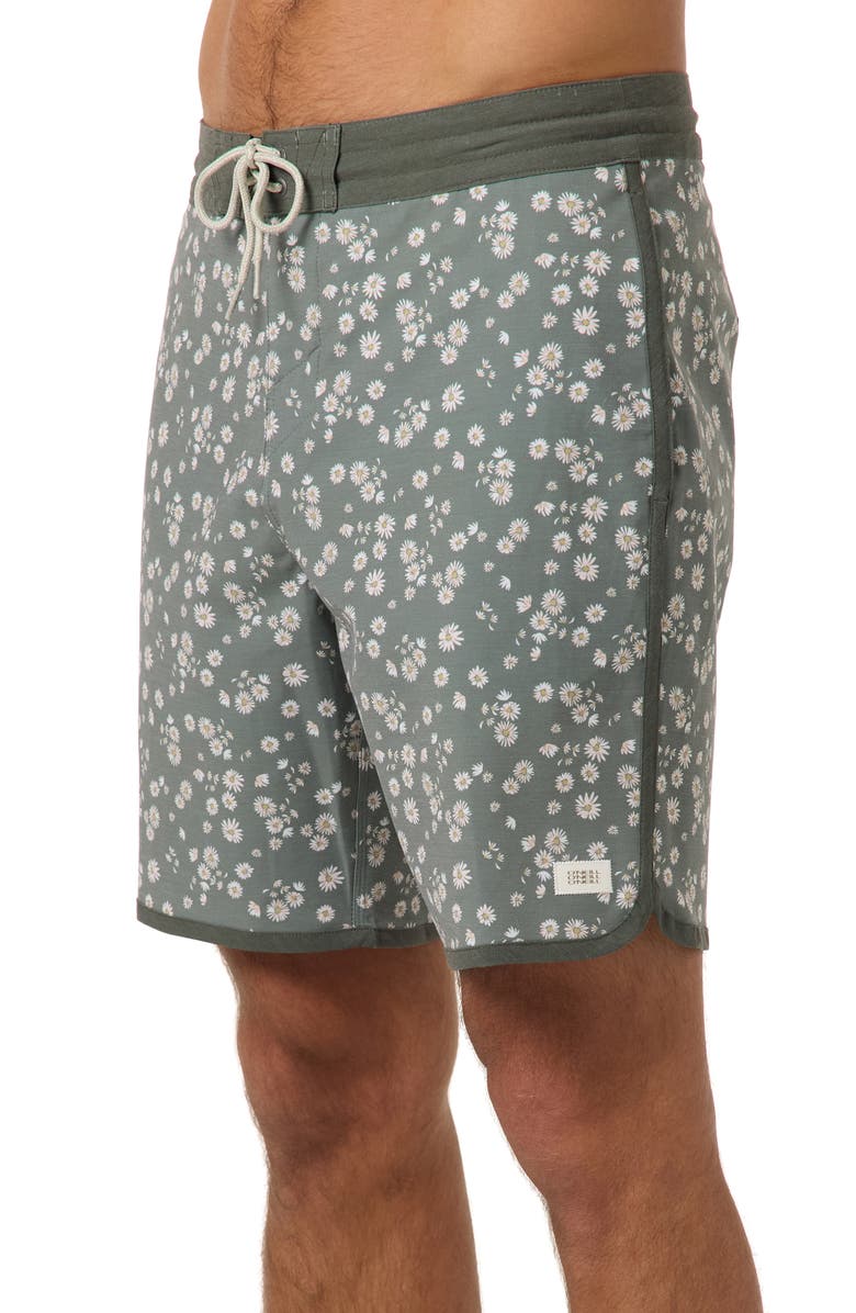 O'Neill Cruzer Stripe Scallop Board Shorts, Alternate, color, Mulled Basil