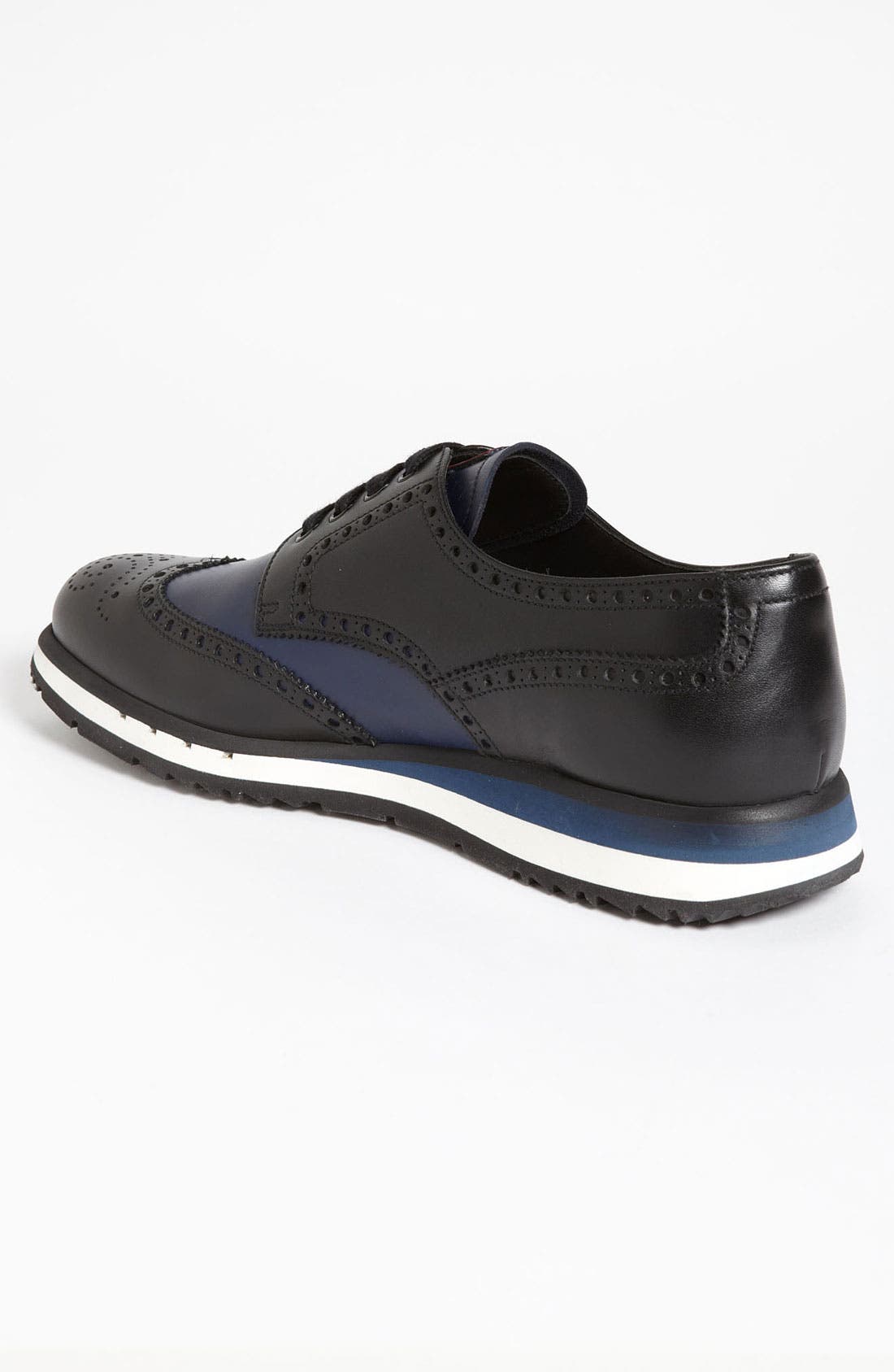 Two Tone Wingtip Sneaker, Alternate, color, BLACK/ ROYAL