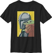 Star Wars: The Mandalorian and Grogu Boy's Star Wars The Mandalorian and Grogu Retro Animated The Child Art  Graphic T-Shirt