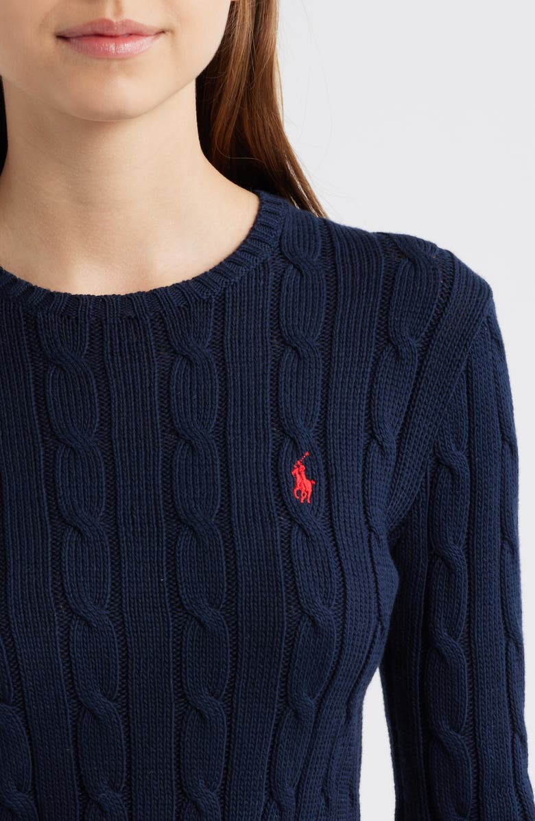 Polo Ralph Lauren Cotton Cable Knit Sweater, Alternate, color, Blue