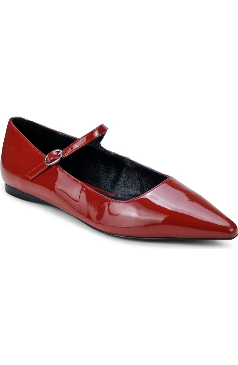 Yosi Samra Camille Pointed Toe Mary Jane Flat, Main, color, Rust