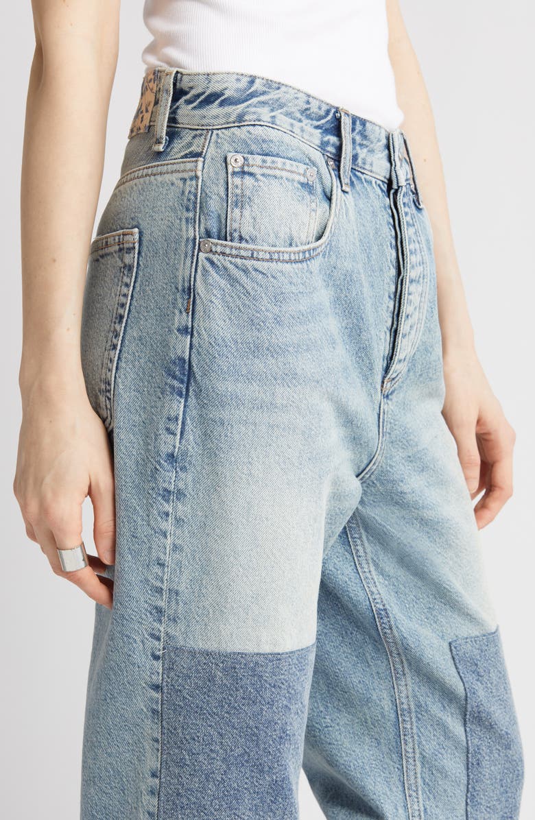 AG Clove Patched High Waist Relaxed Straight Leg Jeans, Alternate, color, Nomad