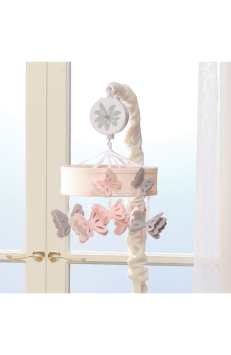 Lambs & Ivy Baby Blooms Butterfly Musical Baby Crib Mobile Soother Toy, Alternate, color, Multicolor
