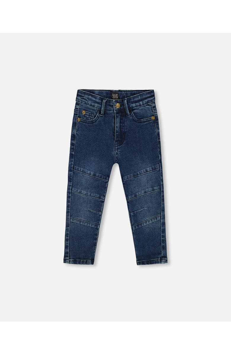 Deux par Deux Boy's Stretch Jeans Straight Leg Dark Blue Denim, Main, color, 
