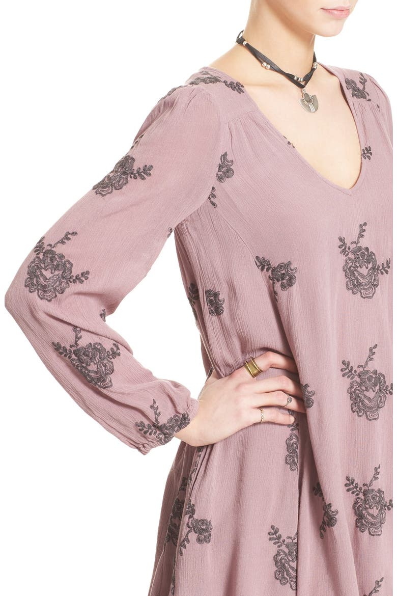 'Emma's' Embroidered Swing Dress, Alternate, color, ELDERBERRY