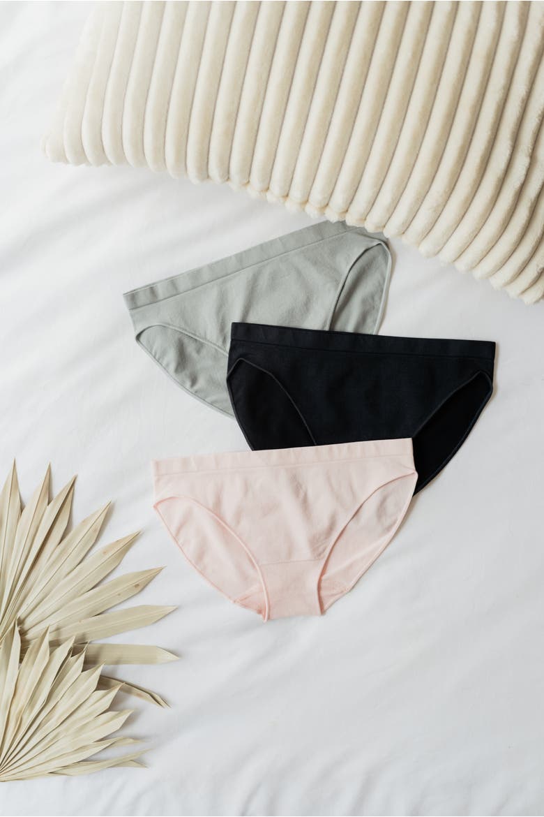Comfy Undies  Hi Leg Bikini, Alternate, color, Black, Natural Grey, Pink