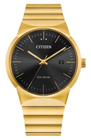 Citizen Eco-drive Men's Modern Axiom Gold-tone Stainless Steel Bracelet Watch 40mm In Gold