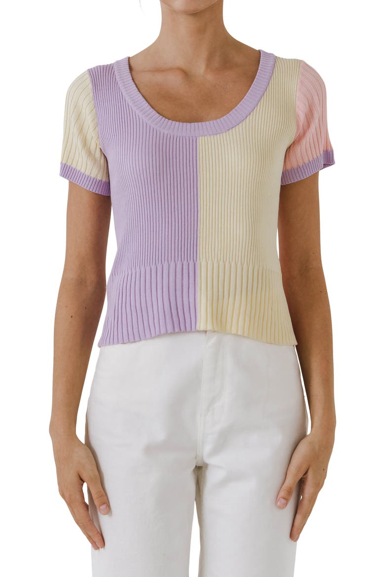 Colorblock Sweater Top, Main, color, MULTI