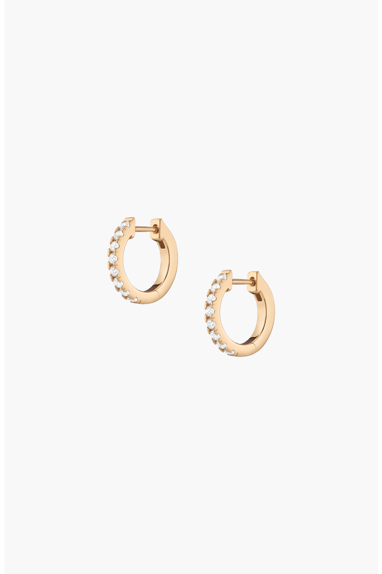 White Sapphire Huggie Earrings, Main, color, Yellow Gold Vermeil