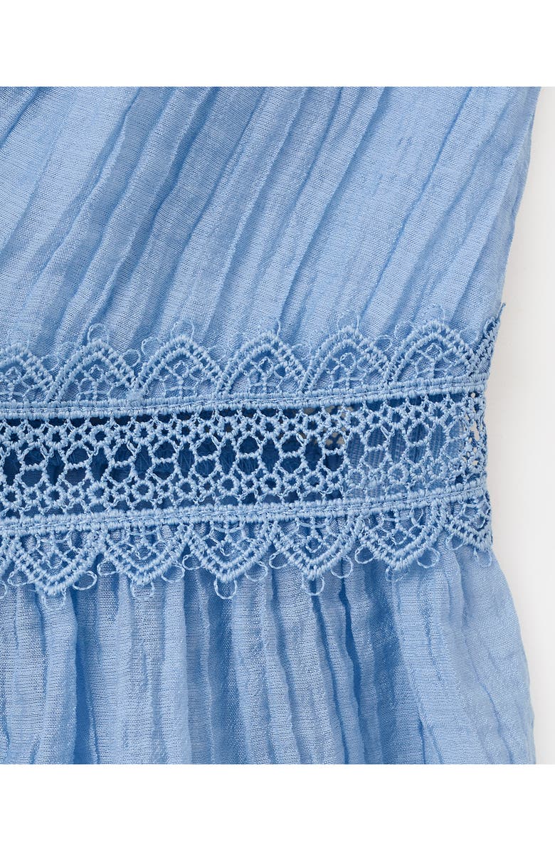 MANGO Elena Lace Peplum Top, Alternate, color, Sky Blue