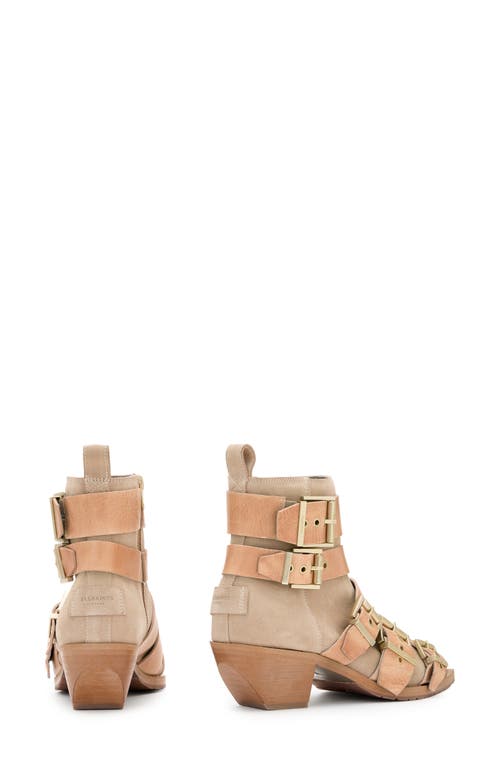 Allsaints Jane Buckle Bootie In Sand Brown