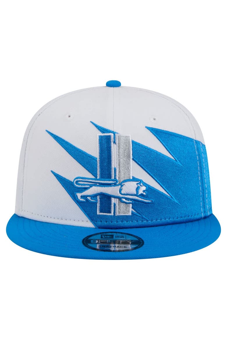 Men's New Era Blue Detroit Lions Throwback Jagged 9FiFTY Snapback Hat, Alternate, color, Blue