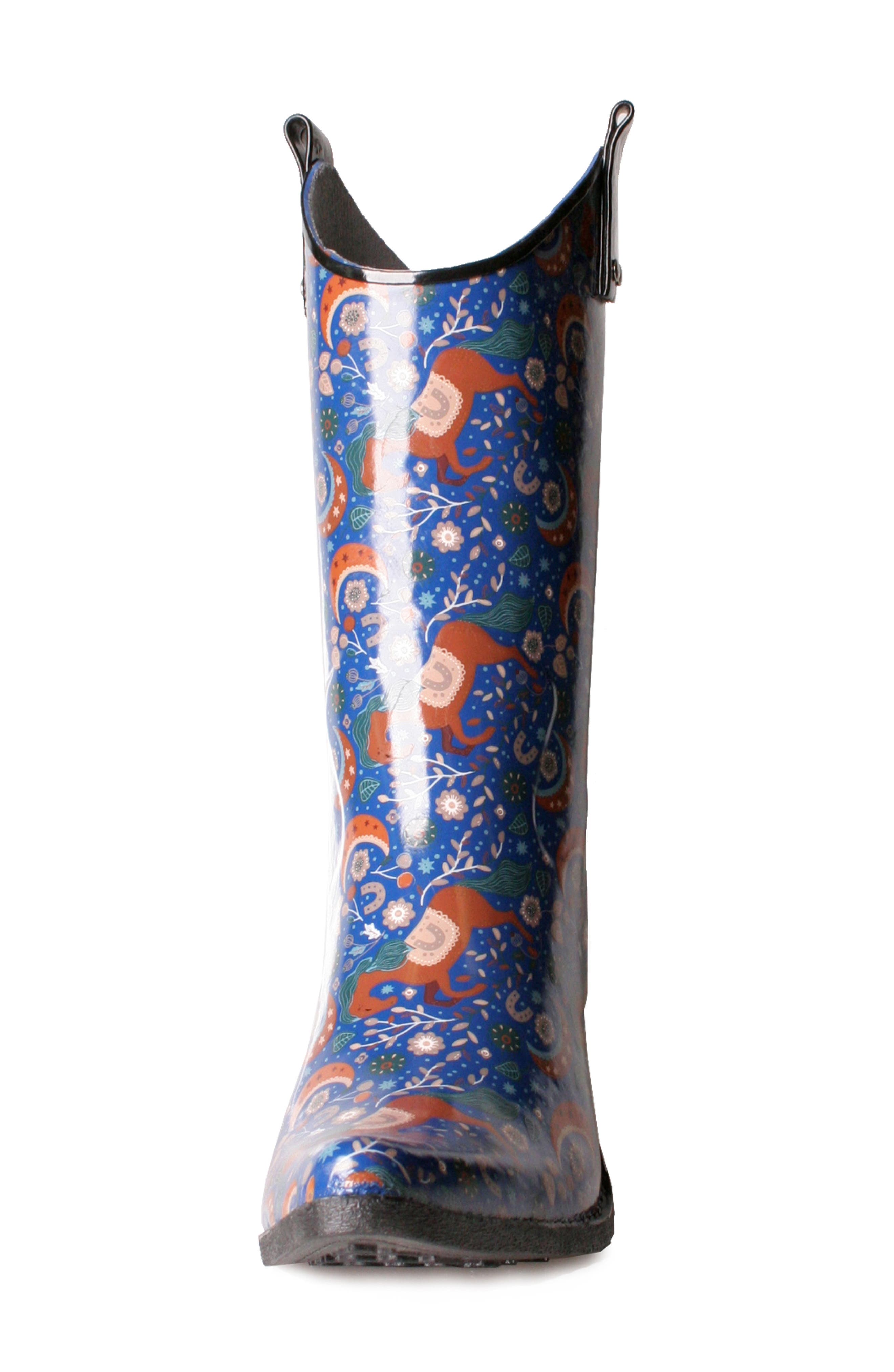 Yippy Western Rain Boot, Alternate, color, WHIMSICAL HORSES