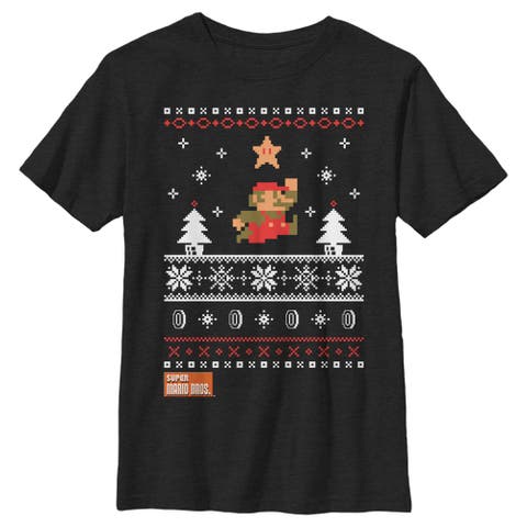 Boys' Mario Ugly Christmas Sweater Graphic T-Shirt