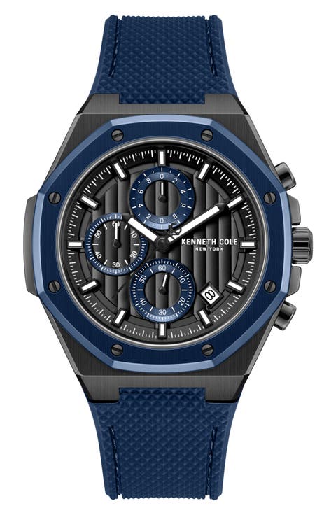 Benson Open Heart Blue Dial Automatic Bracelet Watch, 43mm