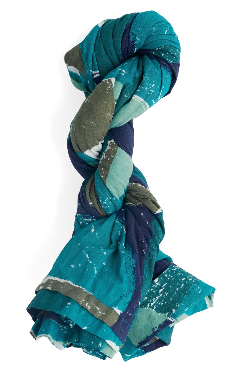 Seasalt Cornwall Larissa Floral Organic Cotton Button-Up Shirt, Alternate, color, Penwith Abstract Emulsion