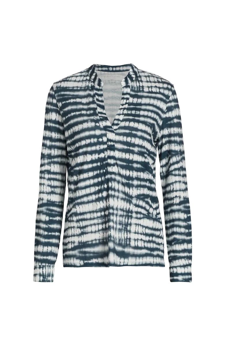 Majestic Filatures Deluxe Cotton Novelty Henley Shirt, Main, color, Blue Paon