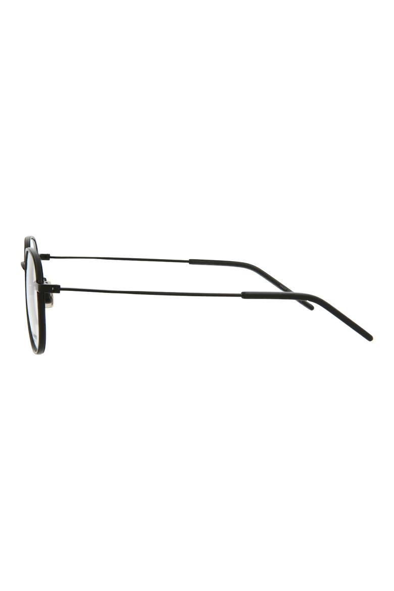 48mm Round Optical Glasses, Alternate, color, BLACK BLACK TRANSPARENT