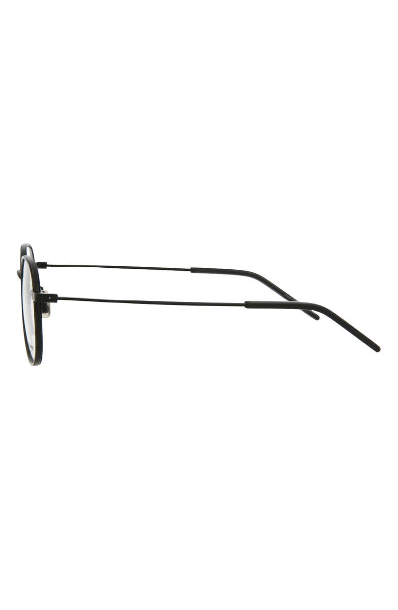 Saint Laurent 48mm Round Optical Glasses, Alternate, color, Black Black Transparent