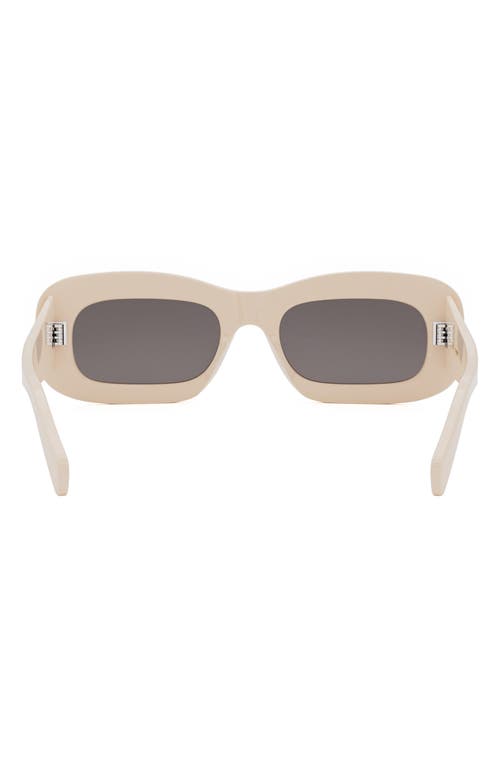 Celine Bold 3 Dots 51mm Rectangular Sunglasses In Ivory/smoke