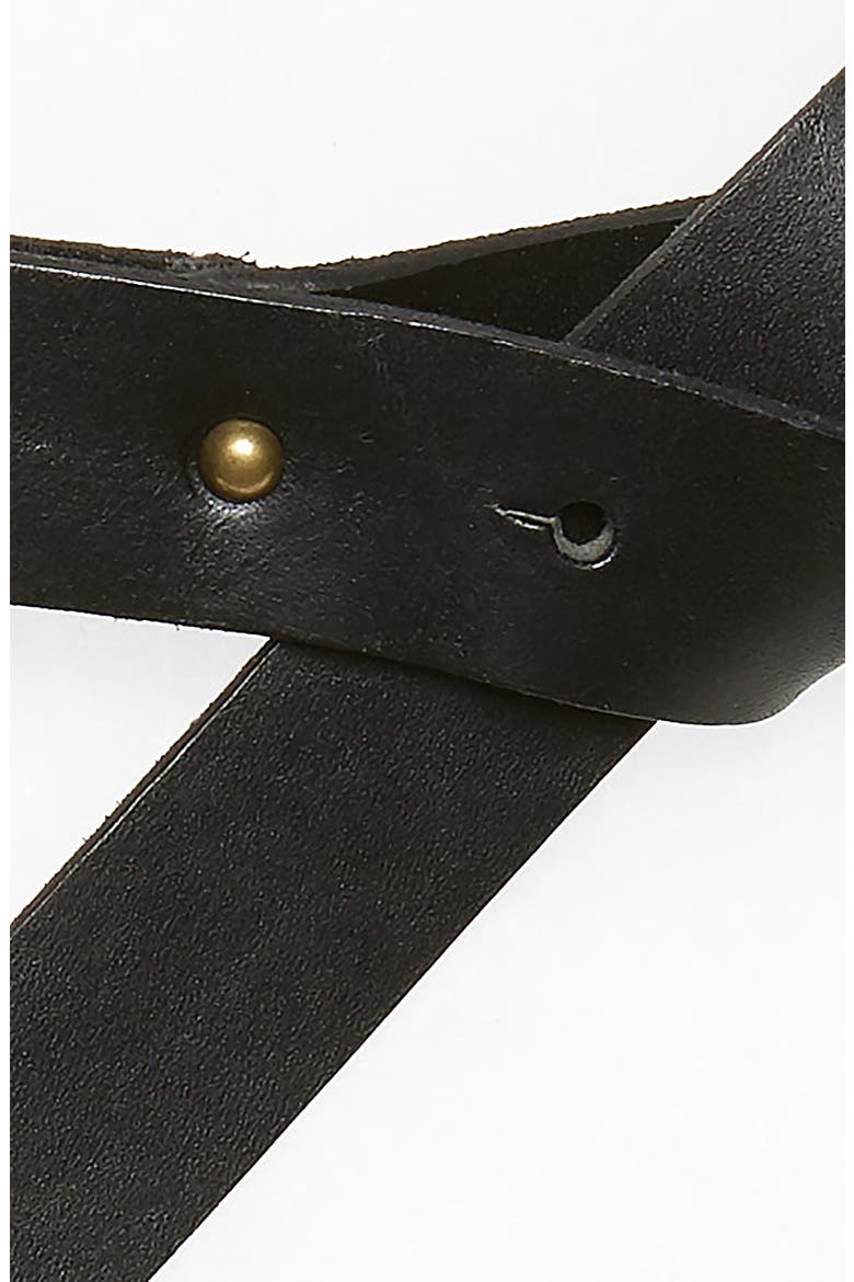 Loop Stretch Leather Belt, Alternate, color, BLACK