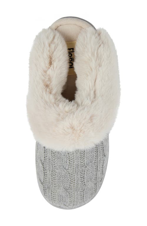 Floopi Faux Fur Trim Scuff Slipper In Gray