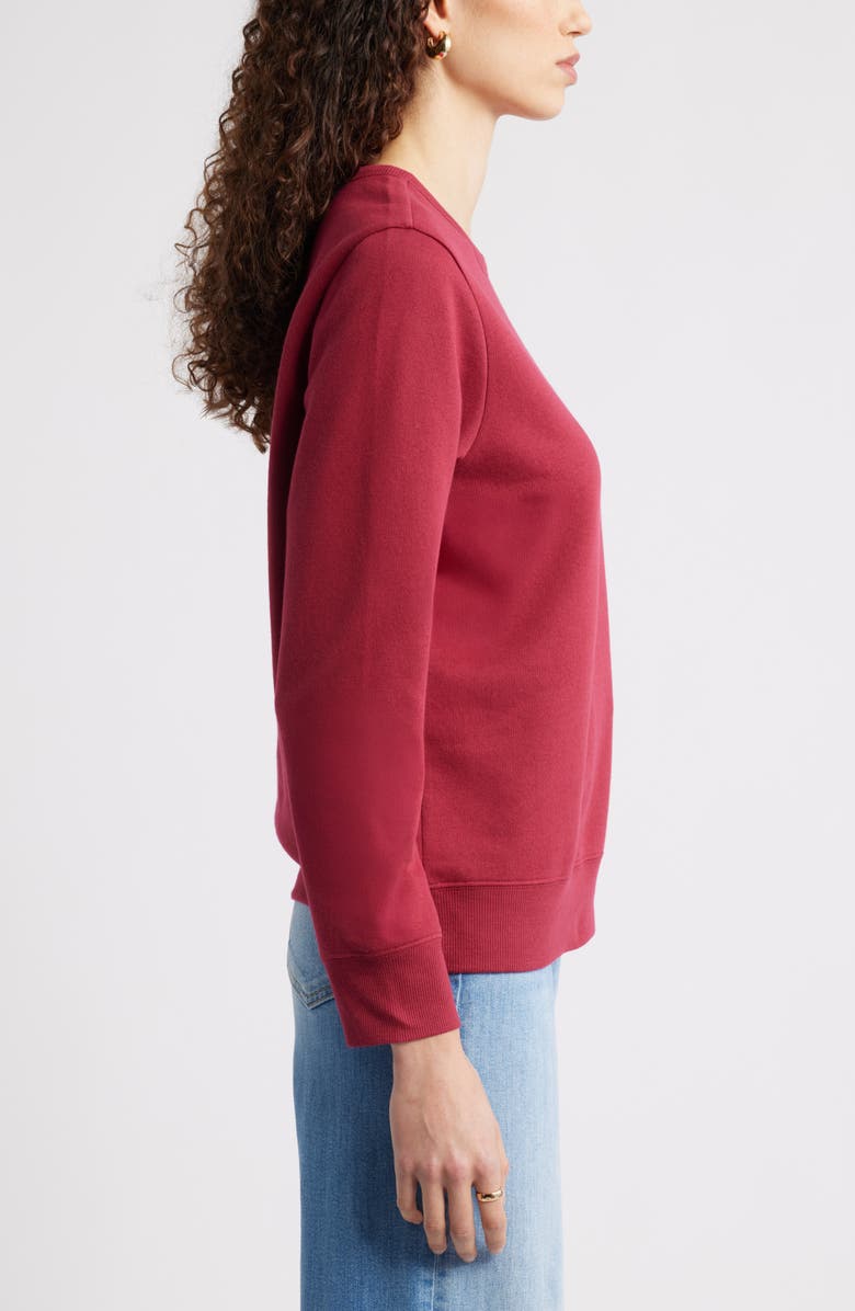 Caslon<sup>®</sup> Mon Cheri Chenille Embroidered Sweatshirt, Alternate, color, Red Pink Mon Cheri Heart