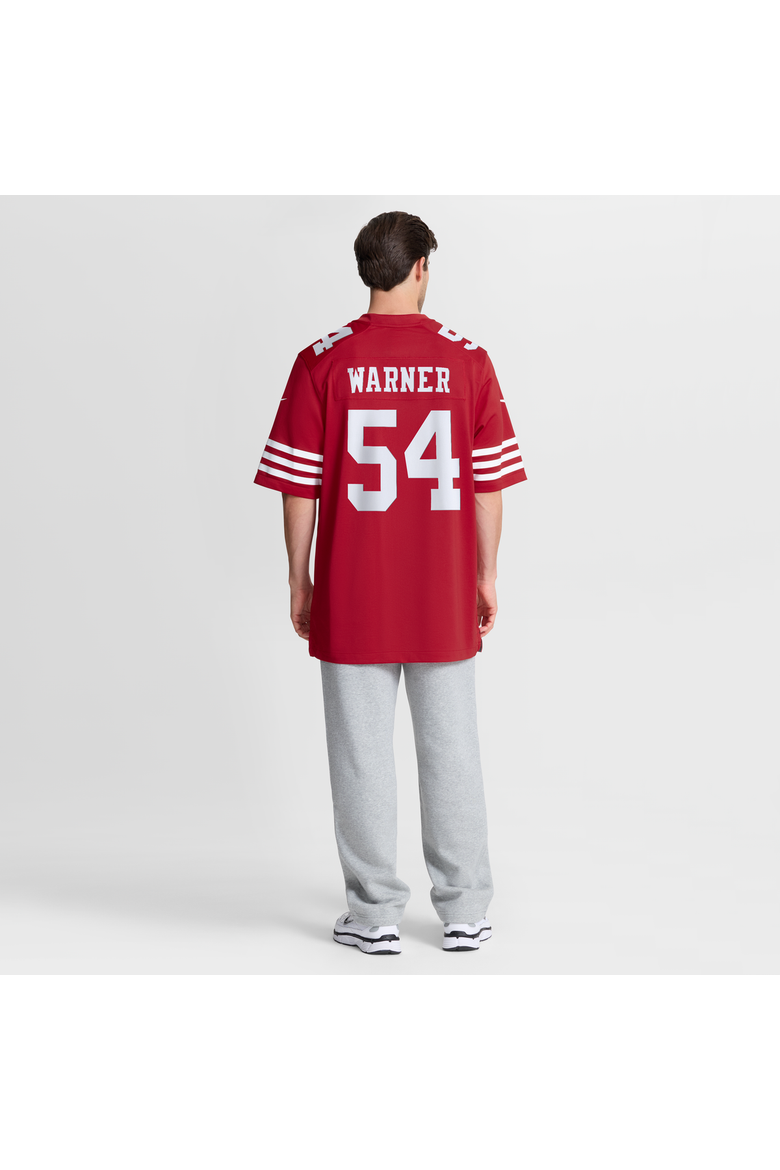 Men's Nike Fred Warner Scarlet San Francisco 49ers 80th Anniversary Game Jersey, Alternate, color, Scarlet
