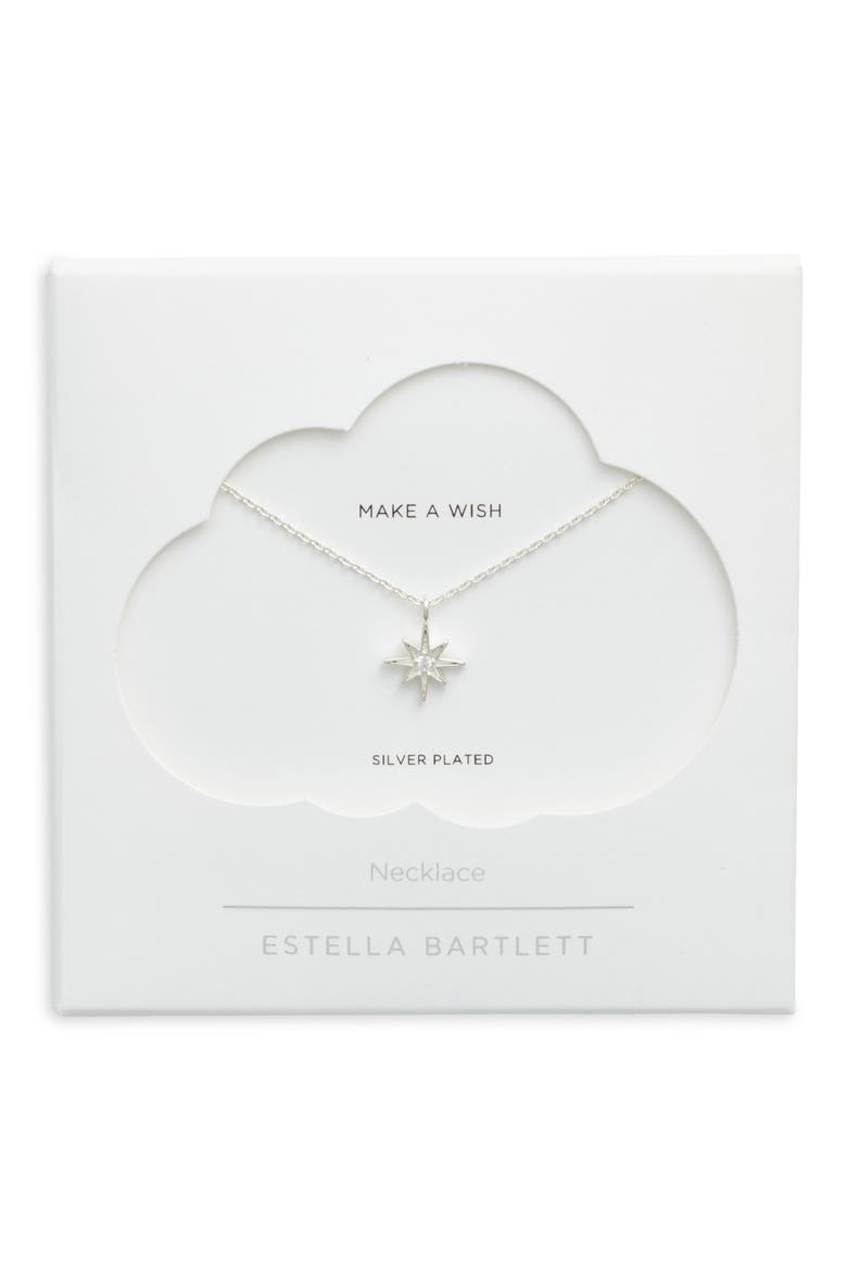 North Star Pendant Necklace, Main, color, SILVER