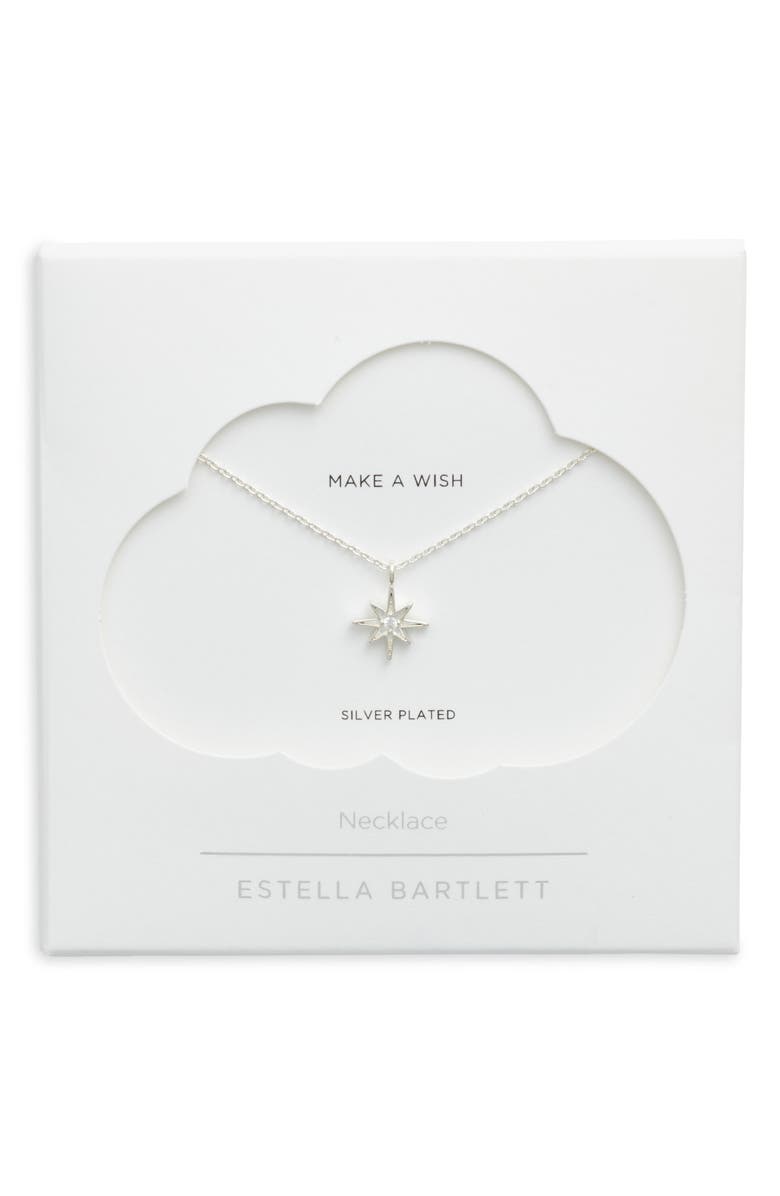 Estella Bartlett North Star Pendant Necklace, Main, color, Silver