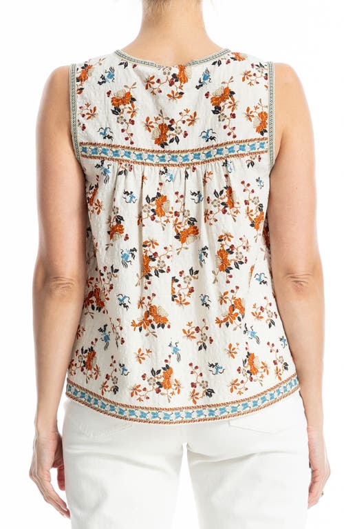 Max Studio Patterned Cotton Blend Tank