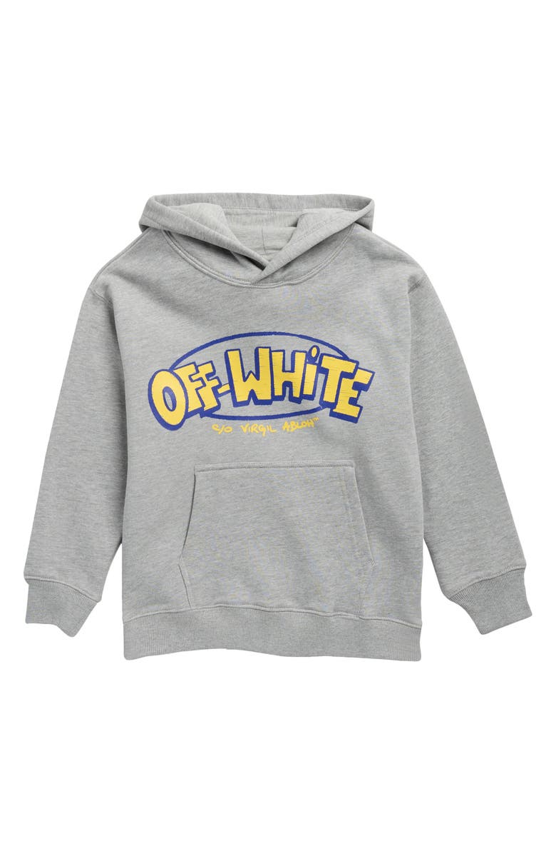 Off-White Kids' Doodle Graphic Hoodie, Main, color, Light Heather Grey