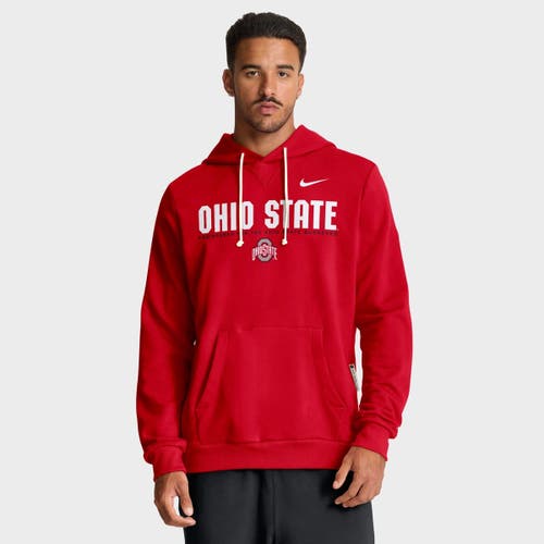 Nike Scarlet Ohio State Buckeyes 2025 Sideline Standard Issue Dri-fit Hoodie In Red