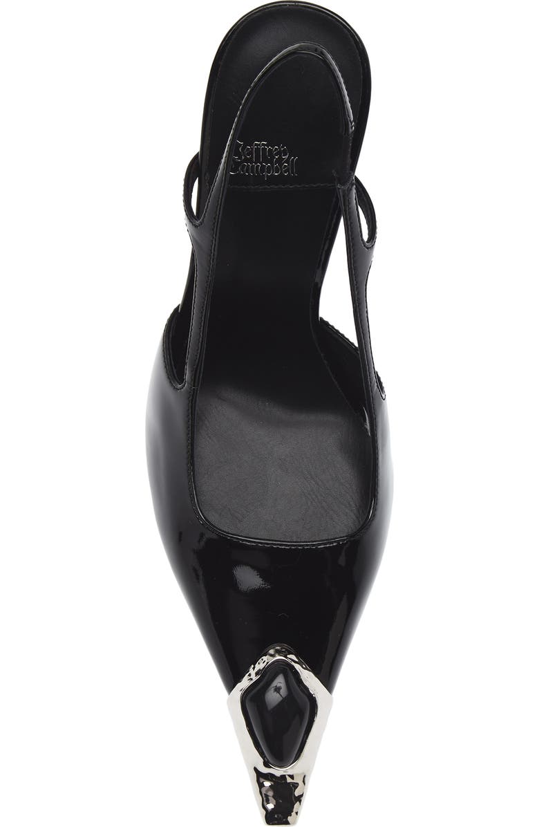 Jeffrey Campbell Sorcerer Pointed Toe Slingback Pump, Alternate, color, Black Patent Silver Black