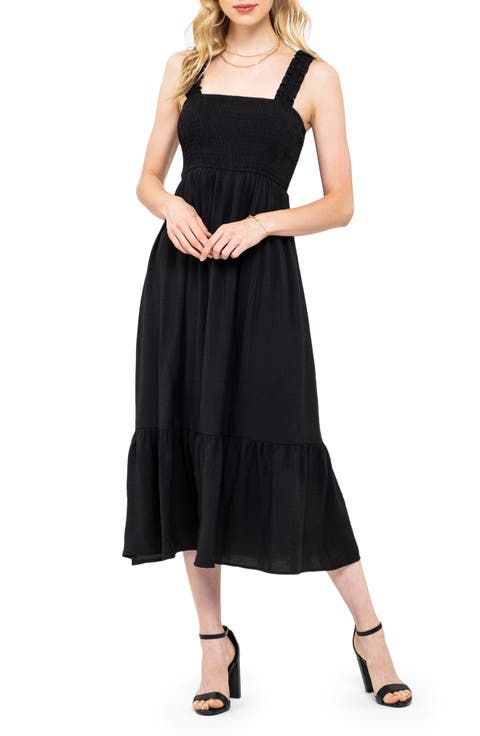 Smocked Empire Waist Midi Dress
