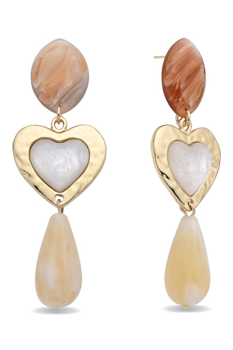 Zenaida Heart Statement Drop Earrings, Main, color, GOLD