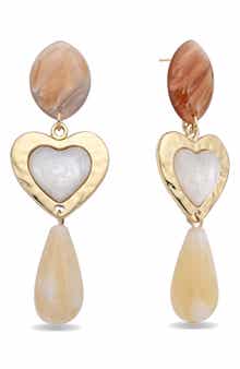 EYE CANDY LOS ANGELES Zenaida Heart Statement Drop Earrings