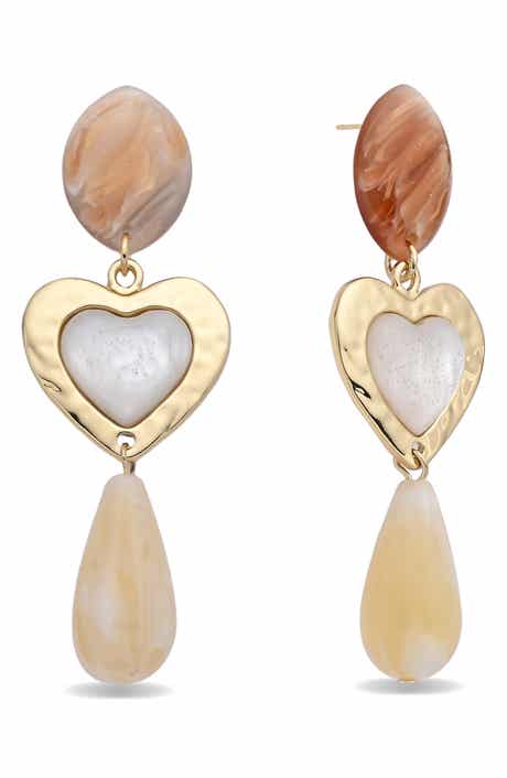 EYE CANDY LOS ANGELES Zenaida Heart Statement Drop Earrings