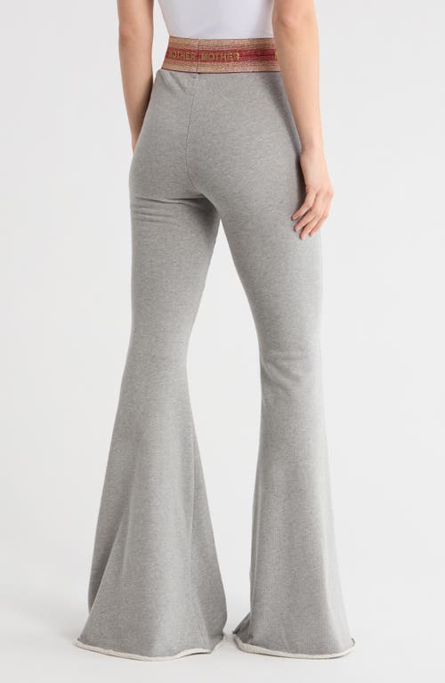 Mother Elastic Waist Bell Bottom Flare Pants In Gray