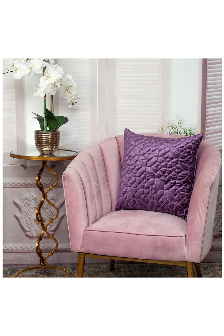 Sora Quilted Throw Pillow, Alternate, color, PURPLE