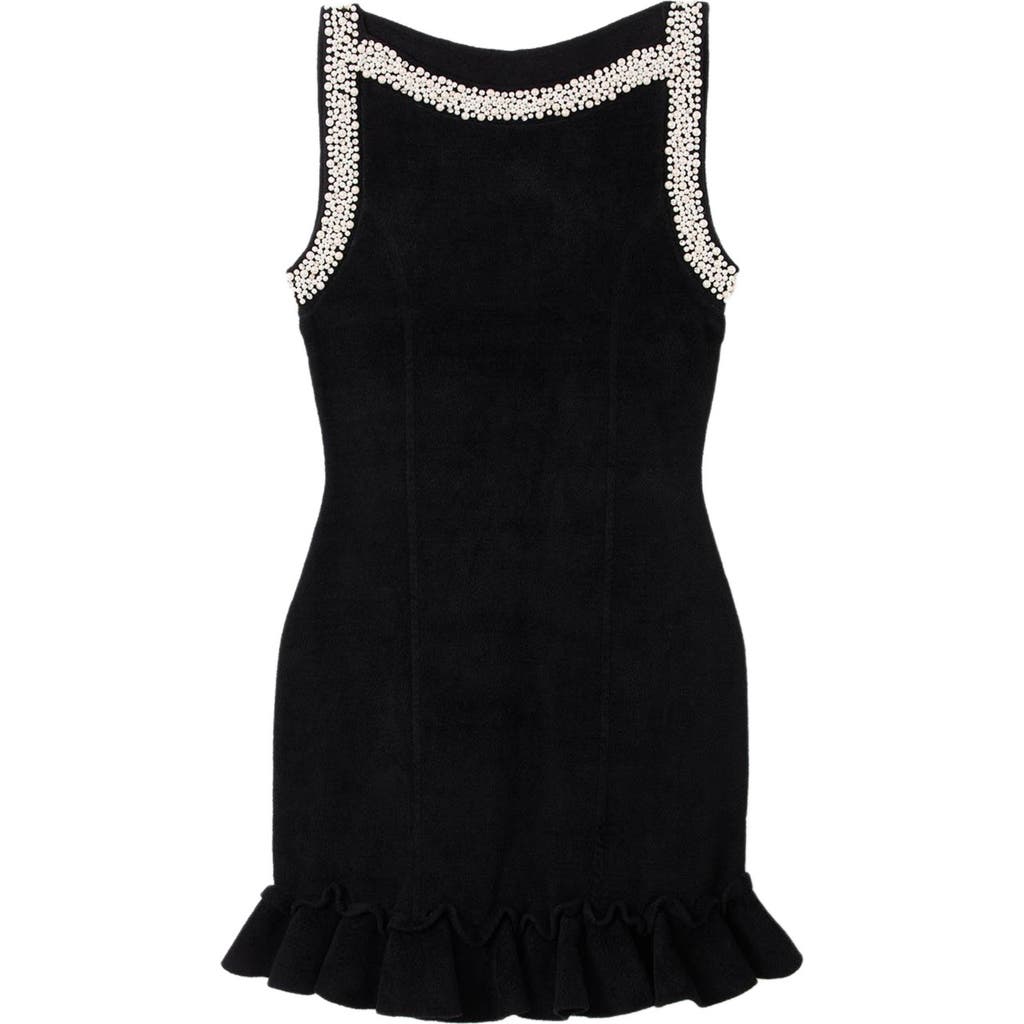 Sandro Short Beaded Dress In Black