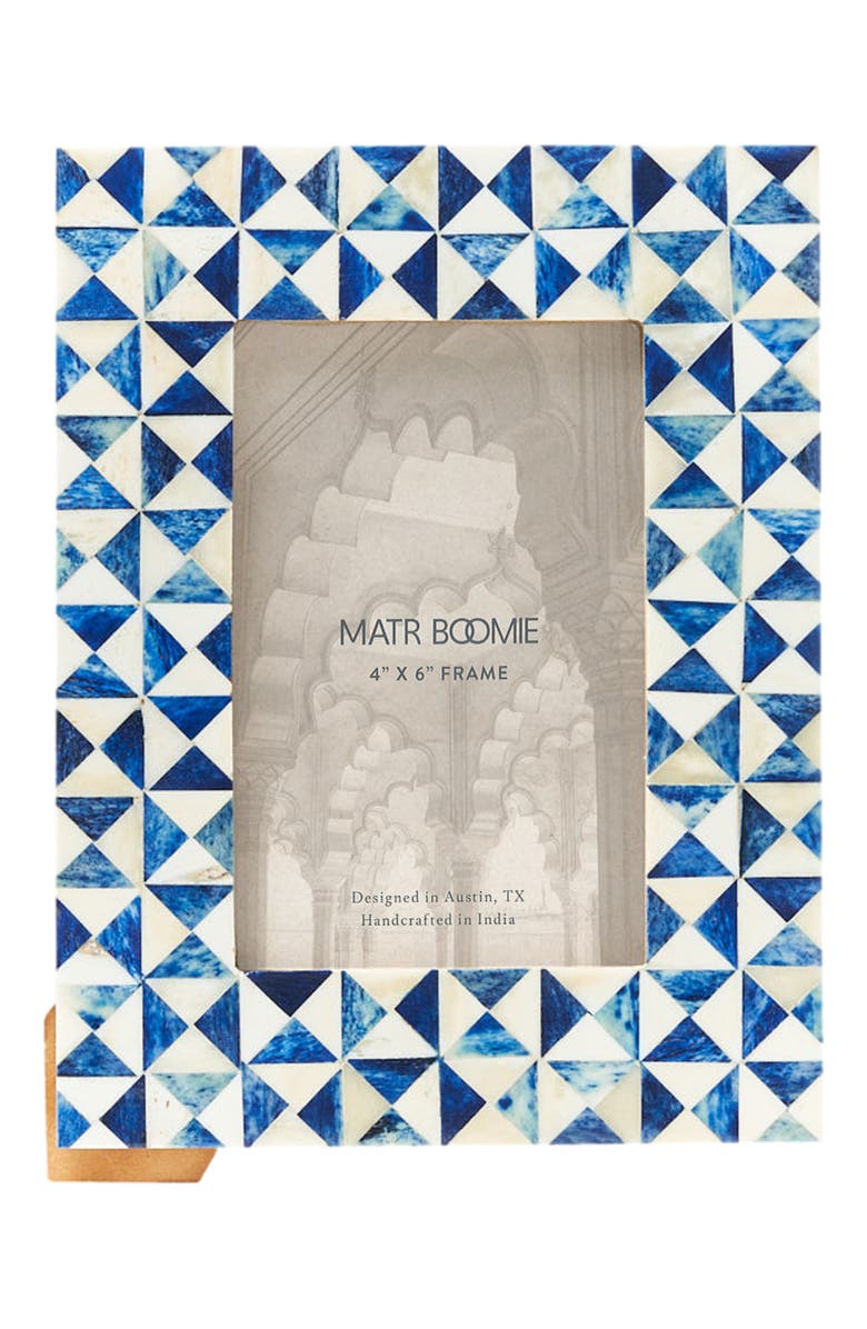 Matr Boomie Varuna Cobalt Picture Frame - Fair Trade Carved Bone, Alternate, color, Blue
