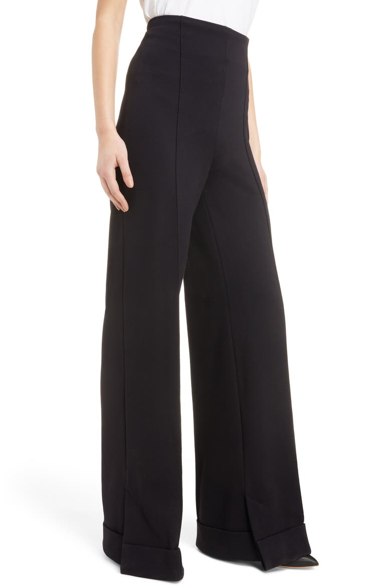Wide Leg Wool Blend Pants, Alternate, color, NAVY