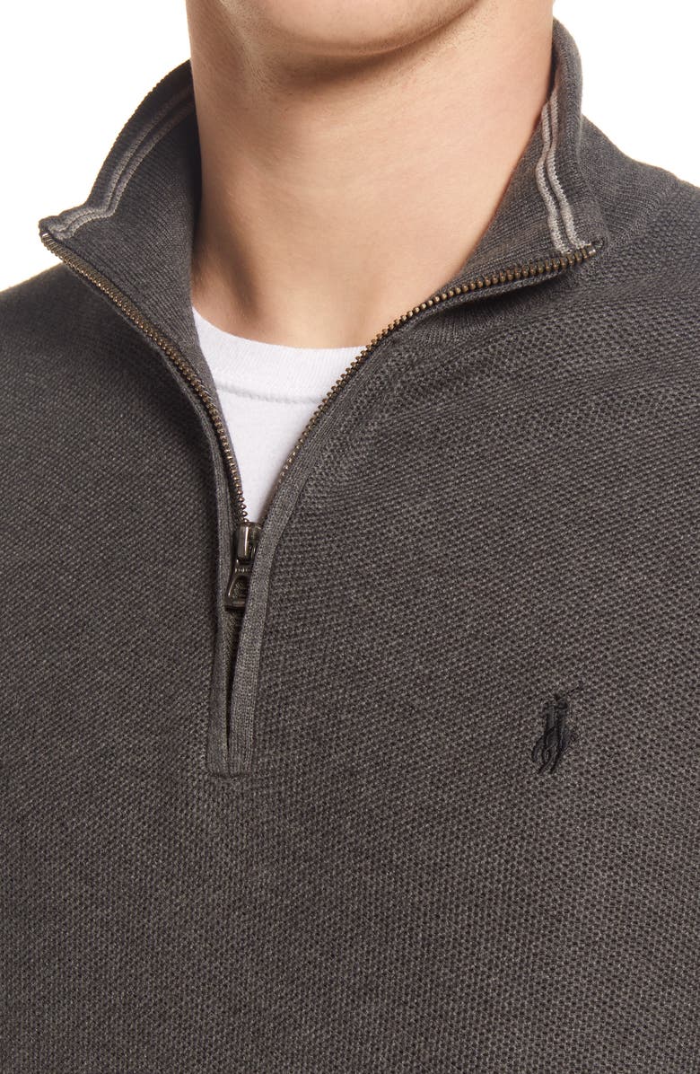 Polo Ralph Lauren Piqué Quarter Zip Pullover, Alternate, color,