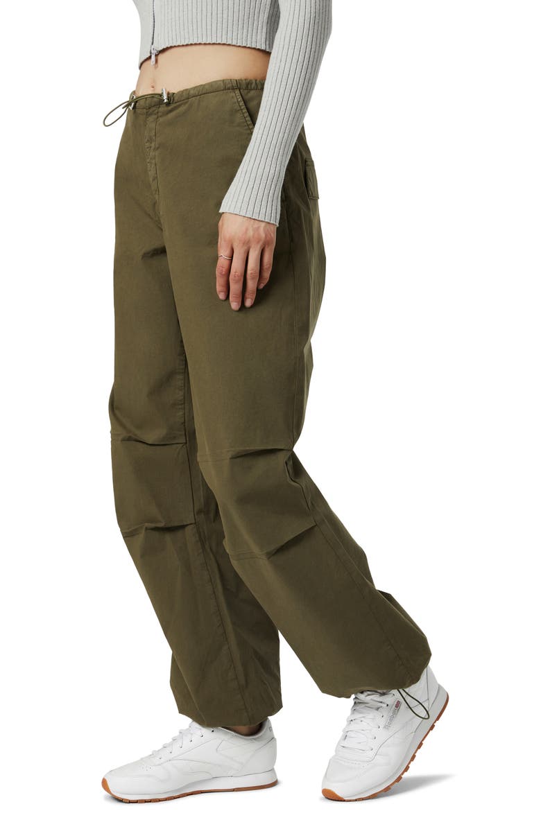 Mavi Jeans Hill Toggle Waist Wide Leg Cargo Pants, Alternate, color, Khaki Move