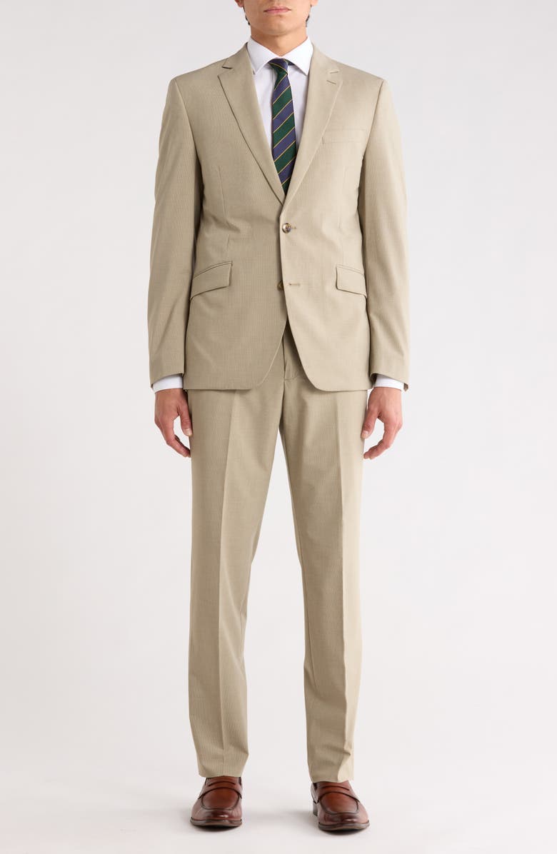 SAVILE ROW CO Micro Check Suit, Main, color, Olive